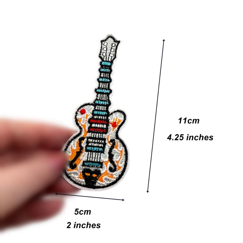 Guitar Embroidery Patch, Iron On, Guitar Patch, Music Patch, Musical