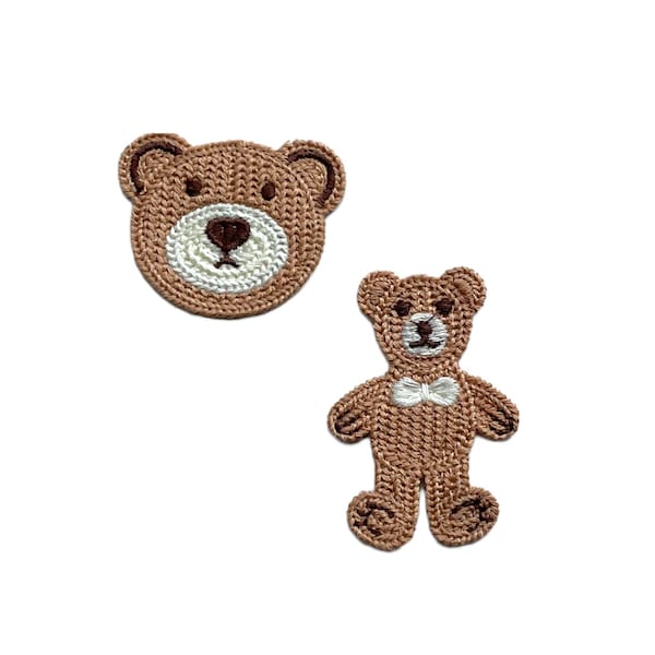 Ours brun, applique ours en peluche, à coudre, nounours, patch appliqué, ours en peluche, ensemble de patchs de broderie, patch ours, nounours en tricot, patch de couture, patch pour enfants