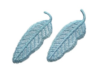 Feather, Sew on, Blue Feather, Pastel Feather, Feather Applique, Embroidery patch, sewing patch, Feathers, Color options