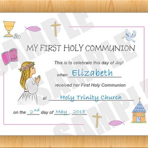 Certificate First Communion Kids Certificate PDF Download Etsy Certificate First Communion Kids Certificate PDF Download Etsy