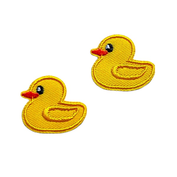 Petit canard, bébé canard, fer à repasser, canard en caoutchouc, écusson appliqué, patch de broderie, canard jaune, patch de couture