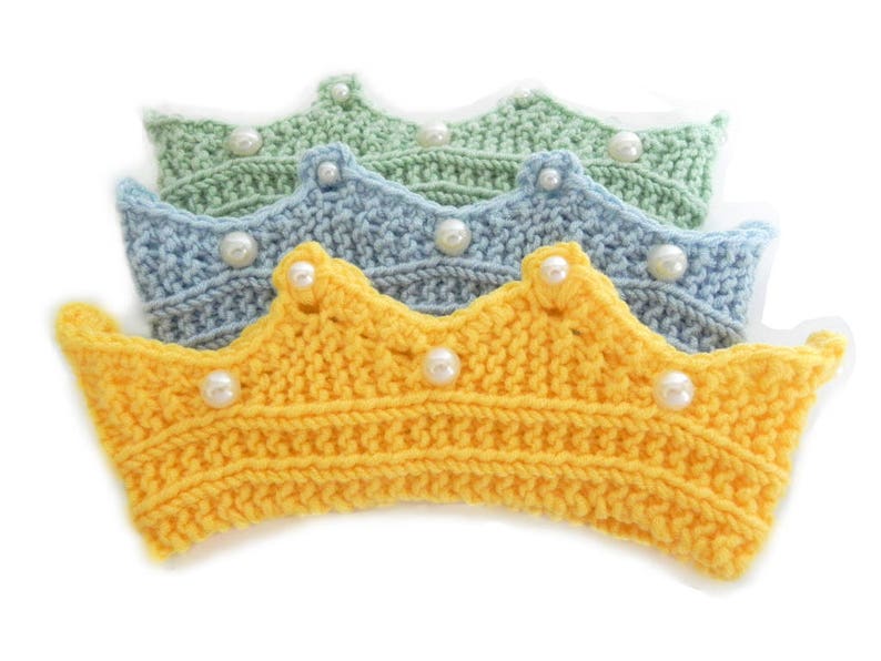 Crown Headband, Knitting Pattern, Baby and Toddler, PDF Instant Download, Crown image 2