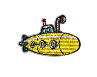 Submarine, Yellow Submarine, Iron on patch, Submarine patch, Embroidery patch, Embroidered Submarine, sewing patch, Yellow patch, Kids patch