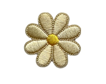 Flower patch, Daisy, Sewing patch, Embroidery patch, Iron On, Gold Daisy, Embroidered Flower, Flower Applique