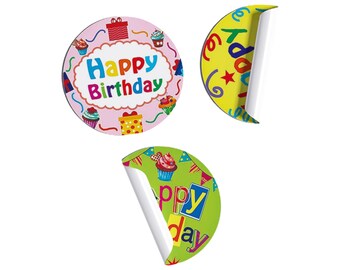 Geburtstagsaufkleber, Happy Birthday, Geburtstag, Party Aufkleber, Schulaufkleber, Geschenkanhänger, Aufkleber, Geschenkaufkleber, Geburtstagsgeschenk, 16 Stück Set