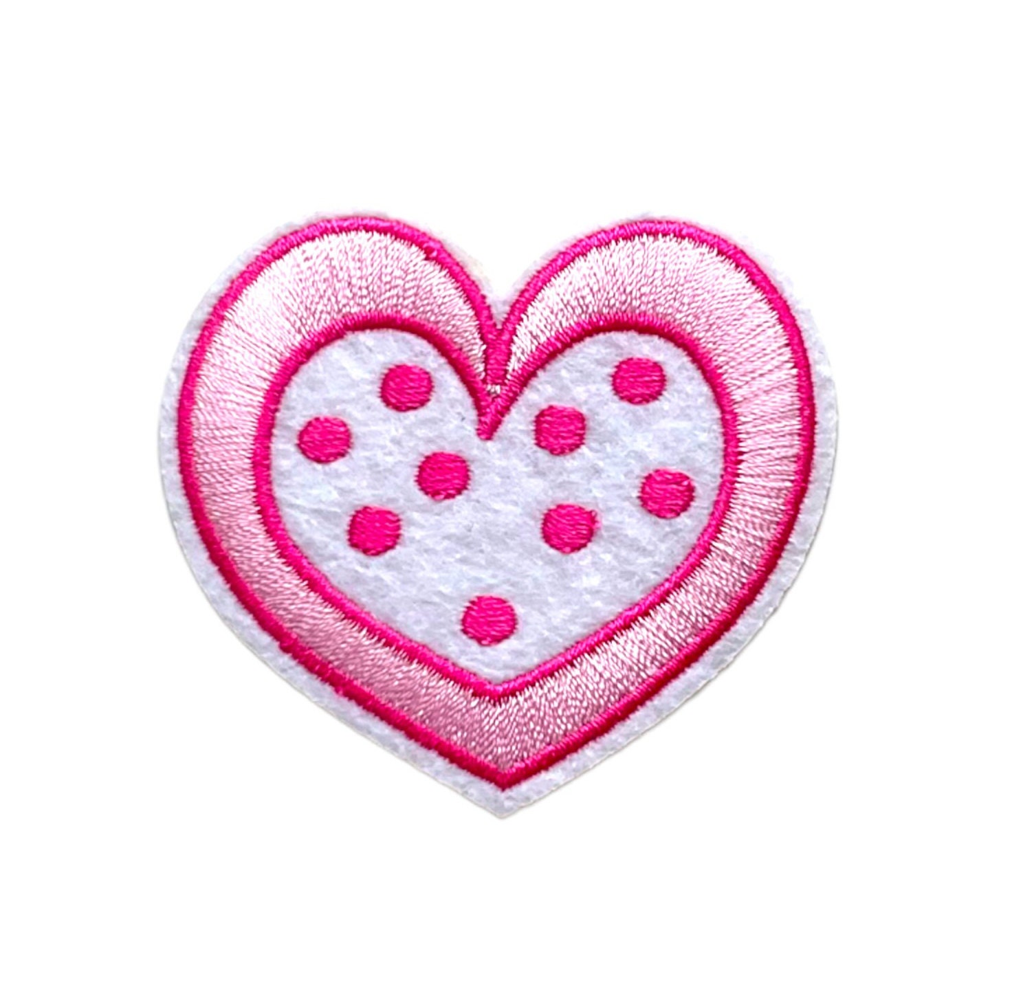3 X Pink Heart Iron-on Patches, Embroidered Fabric Applique, Pink Heart  Patches 