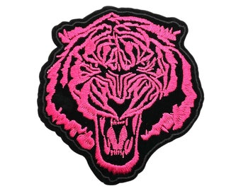 Tiger, Tiger patch, Pink Tiger, Animal patch, patch, Embroidery patch, Iron On, Biker patch, Embroidery Tiger, Large patch