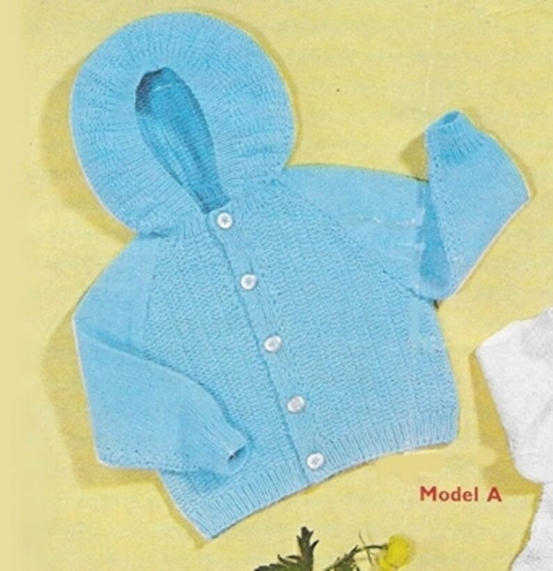 Baby Knitting Pattern Knitted Hoodie Raglan Sleeves Knitted Etsy
