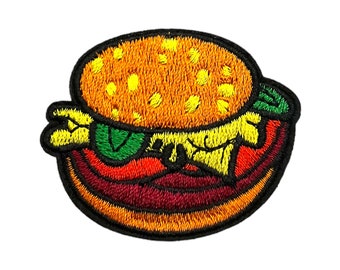 Sandwich, Burger, Iron on patch, Burger patch, Sandwich patch, Embroidery patch, Embroidery Burger, sewing patch, Food patch