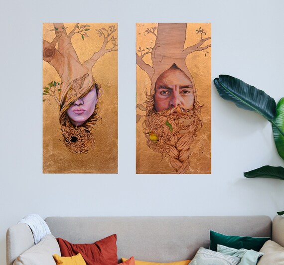 Beards Nest Portrait Man Beard Bird Nest PRINT of Etsy