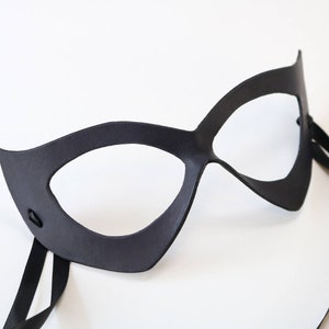 Catwoman Mask Black Cat Leather Costume mask Fetish ms Marvel masquerade mask woman image 1