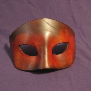 Red Leather Masquerade Domino Mask