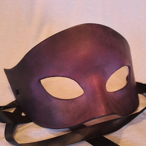 Purple Leather Masquerade Domino Mask