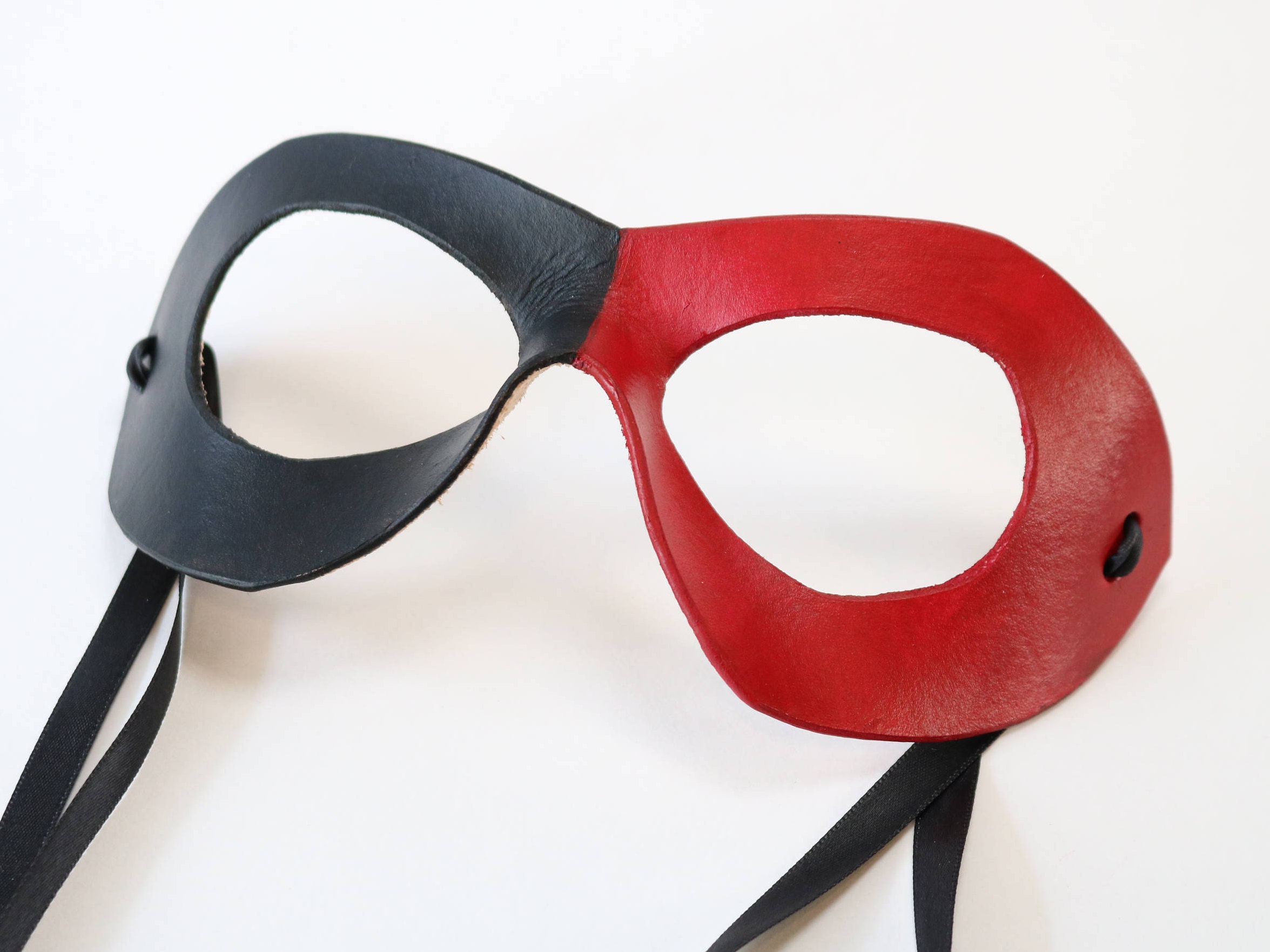 Harley Quinn Mask - Leather Costume Mask, High quality genuine leather, masquerade mask for women
