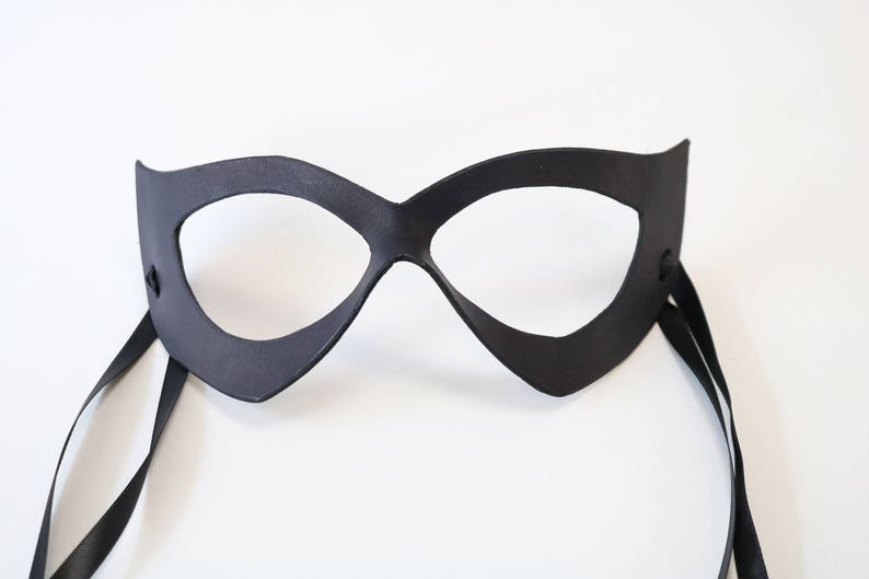 Catwoman Mask Black Cat Leather Costume mask Fetish ms Marvel masquerade mask woman image 3