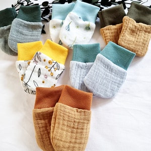 Fäustlinge für Neugeborene sommerliche Babyhandschuhe anti Kratzhandschuhe für Babys Fäustlinge Kratzschutz Musselin Fäustlinge image 9