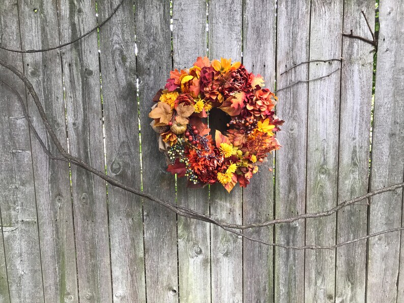 Ruffled natural burlap Harvest Wreath