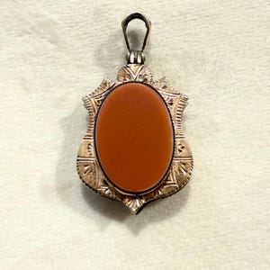 Victorian Double-Sided Locket with Black and Coral-Colored Sardonyx
