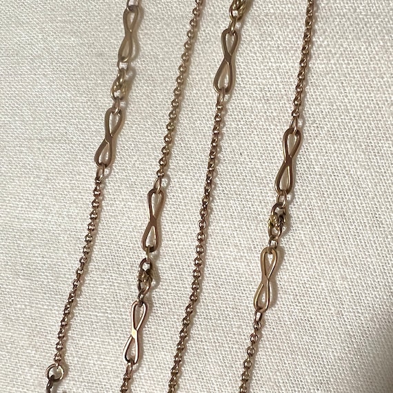 Antique 9K Fancy Link Chain with Barrel Clasp - image 6