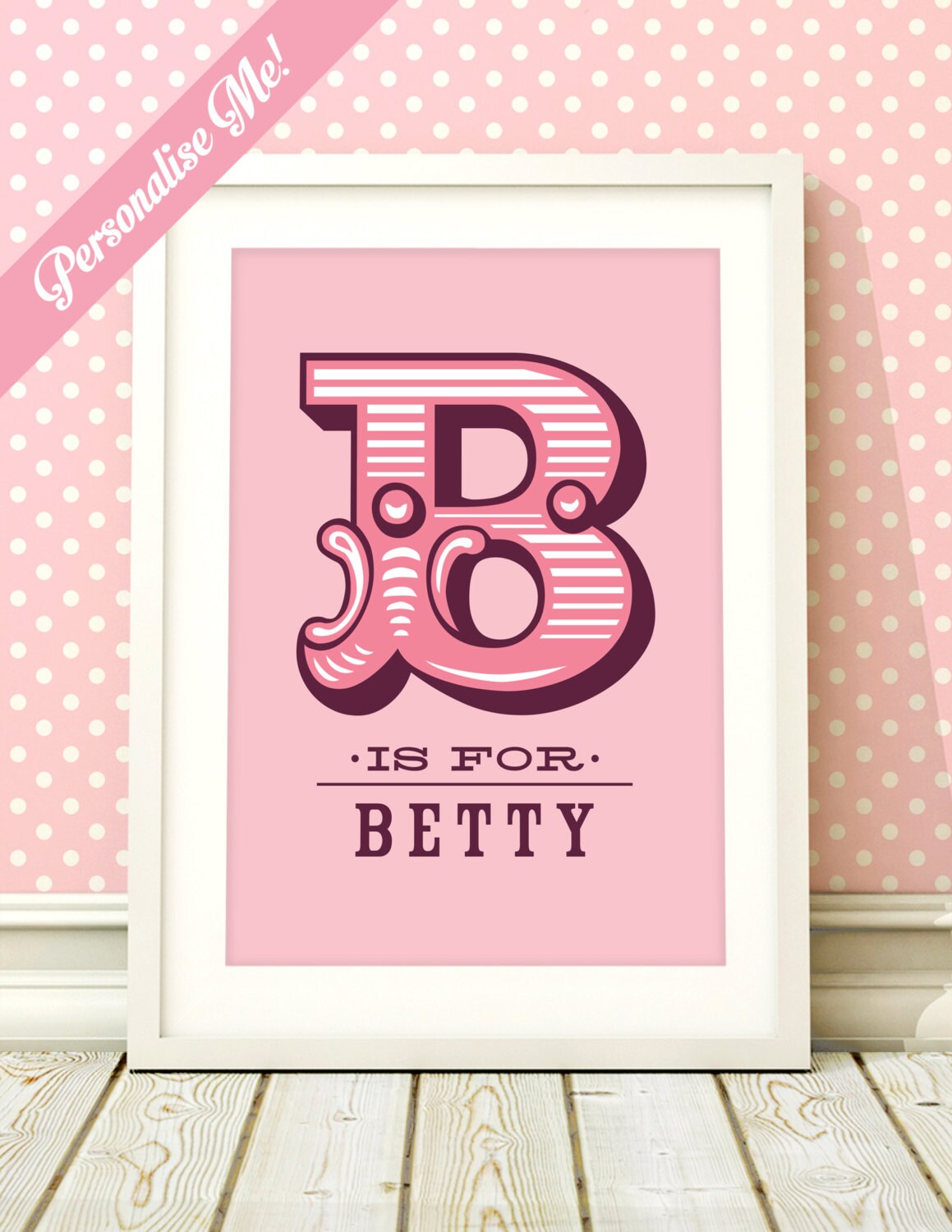 Personalised nursery art girls nursery art baby name art Etsy