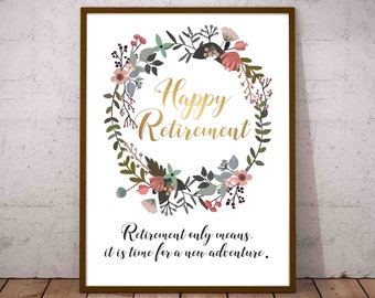 happy retirement digital file happy retirement printables etsy