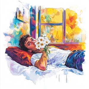 8 homme Clipart garçon adolescent endormi amoureux corps Clipart aquarelle homme homme Gay Clipart beau portrait PNGs Journal numérique de l'artisanat en papier