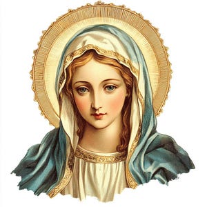11 Maagd Maria clipart ephemera gezegende moeder clipart vintage retro afbeelding foto aquarel digitale png bundel papier ambachtelijke ongewenste dagboek