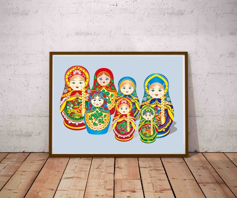 Matryoshka Russian Doll Printable Cute Printable Nursery Printable Doll ...