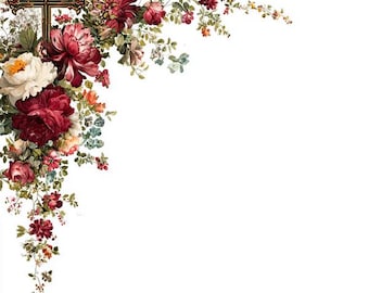 8 marcos florales en forma de cruz, bordes de esquina imprimibles en acuarela, PNG de descarga digital, manualidades con papel para diarios basura, imágenes de scrapbooking POD