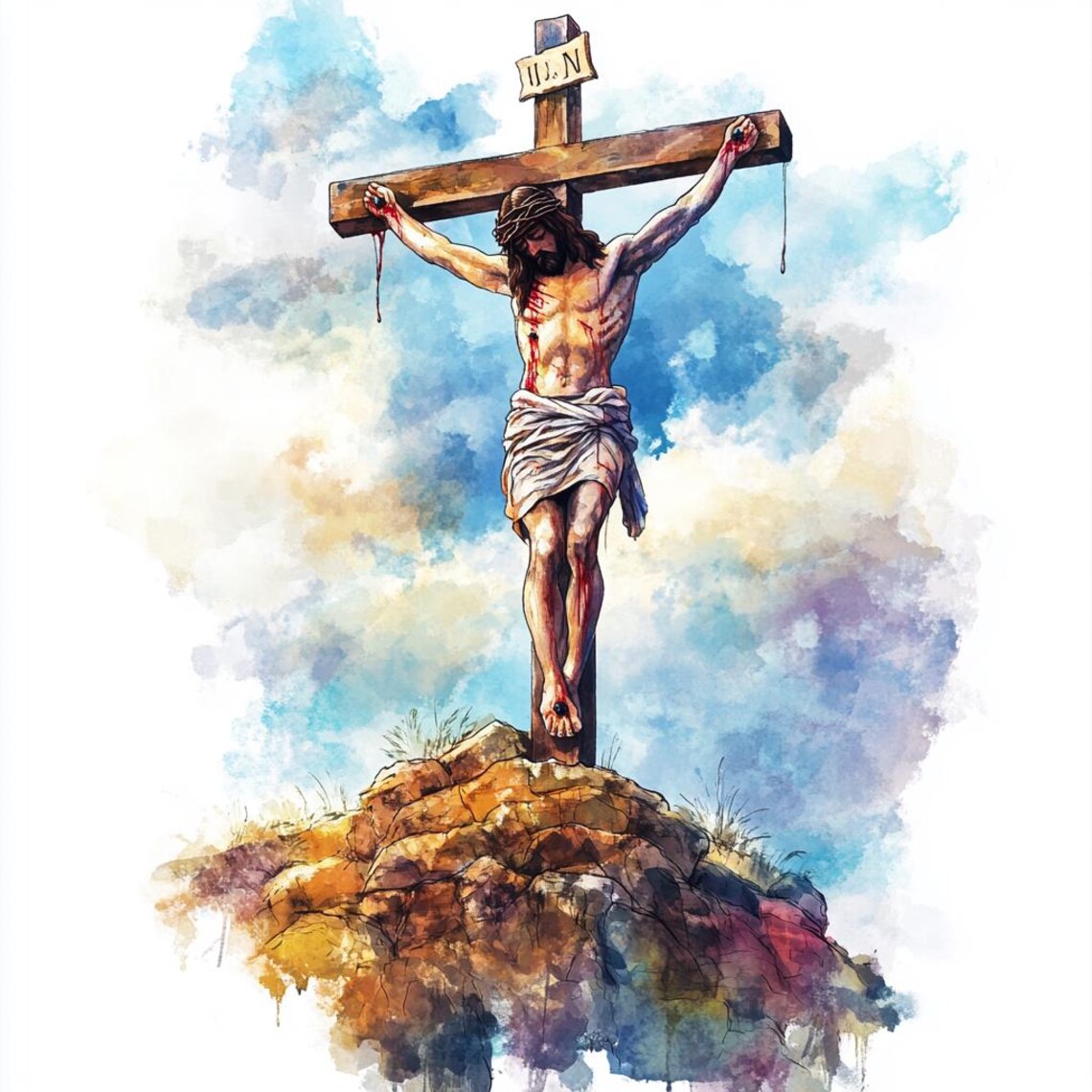 8 Jesus Christ Clipart Jesus Crucified Clip Art Cross Golgotha Hill ...