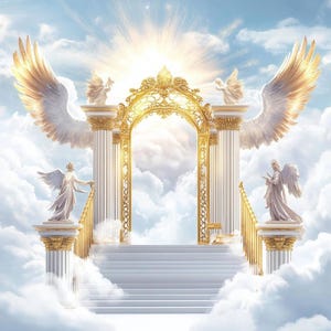 8 Golden Heaven Gates clipart trap stap naar de hemel ambachten digitaal beeld aquarel katholiek ontwerp bundel download op geloof gebaseerde ongewenste tijdschriften