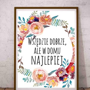 Home Sweet Home Poster from Poland Polski Dom Decor Polish Wall Art Polish Housewarming Gift Polish Sayings Words Quotes Language Printable
