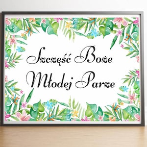Polish Wedding Wishes Polish wedding Blessing Newlyweds Congratulations from Poland Wall Art God Bless the Newlyweds Young couple Wishes