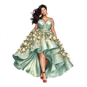 green emerald velvet dress Ivory Fairy Puff Sleeve Dress main image 0