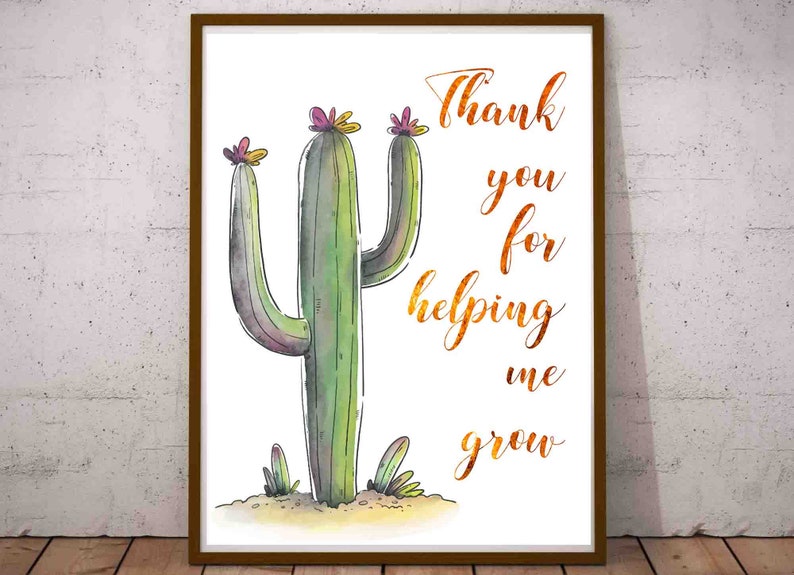 thank you for helping me grow printable thank you card etsy