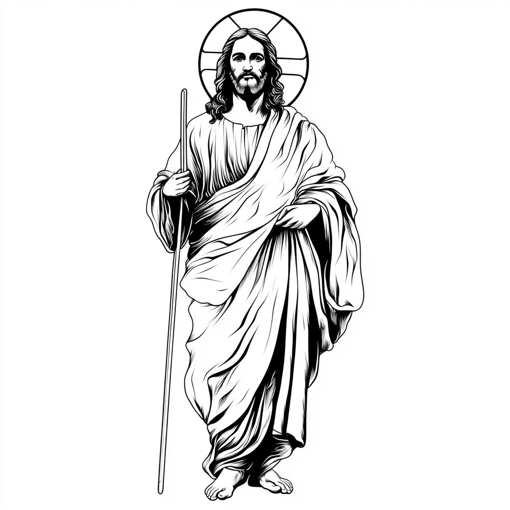 4 Jesus Christ Clipart Line Drawing Art Jesus Single Line Art Black and ...