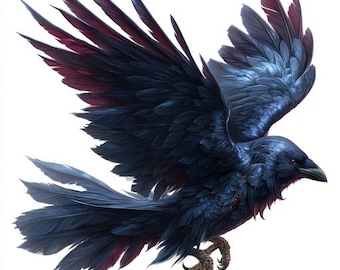 8 realistische zwarte raaf clipart, kraai vogel aquarel afdrukbare, digitale download, hoge kwaliteit png's, papier ambachten, ongewenste tijdschriften, overdracht