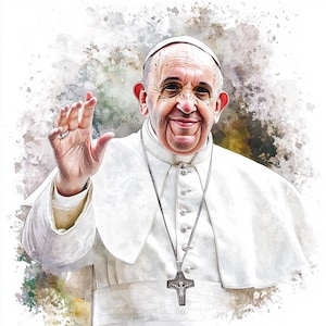 7 Papa Francesco in amorevole memoria, stampa digitale, memoriale cattolico RIP, file PNG trasparente, diari di carta, artigianato e altro ancora