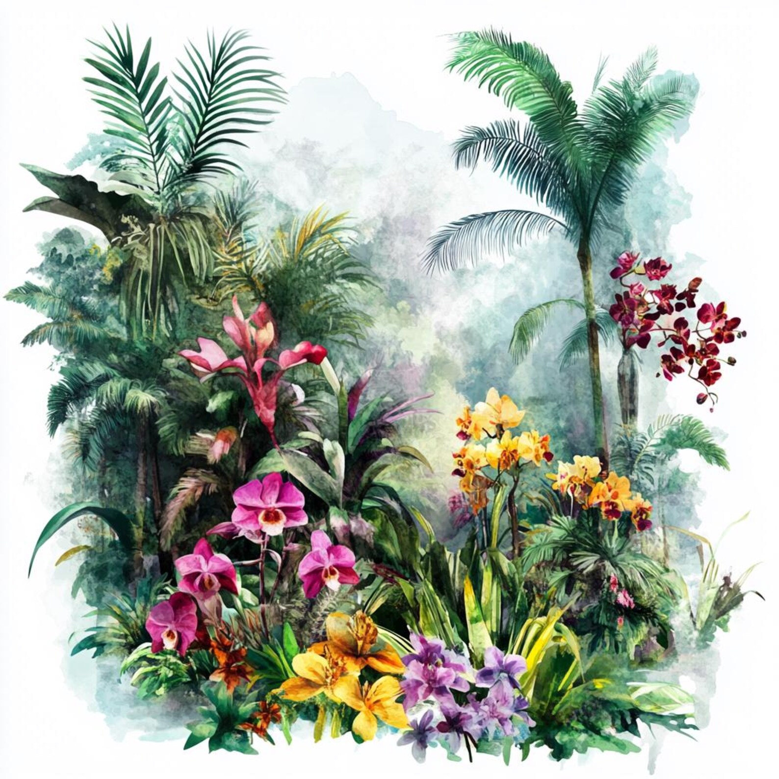 8 Tropical Clipart Rainforest Clip Art Jungle Clipart Watercolor ...