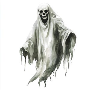 8 cliparts fantômes effrayants Halloween aquarelle clipart