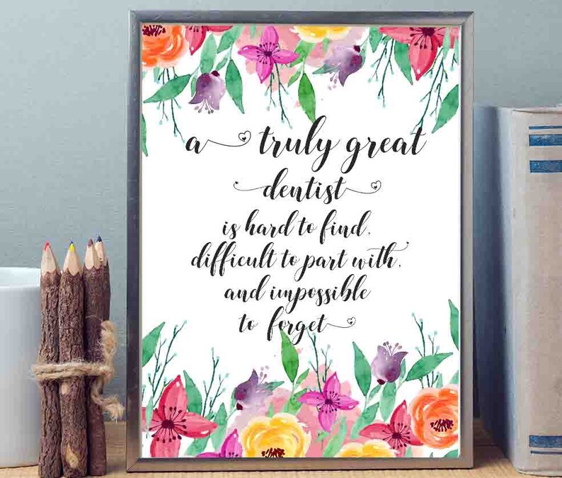 Dentist Gift Dentist Printable Dentist Thank You Gift Etsy