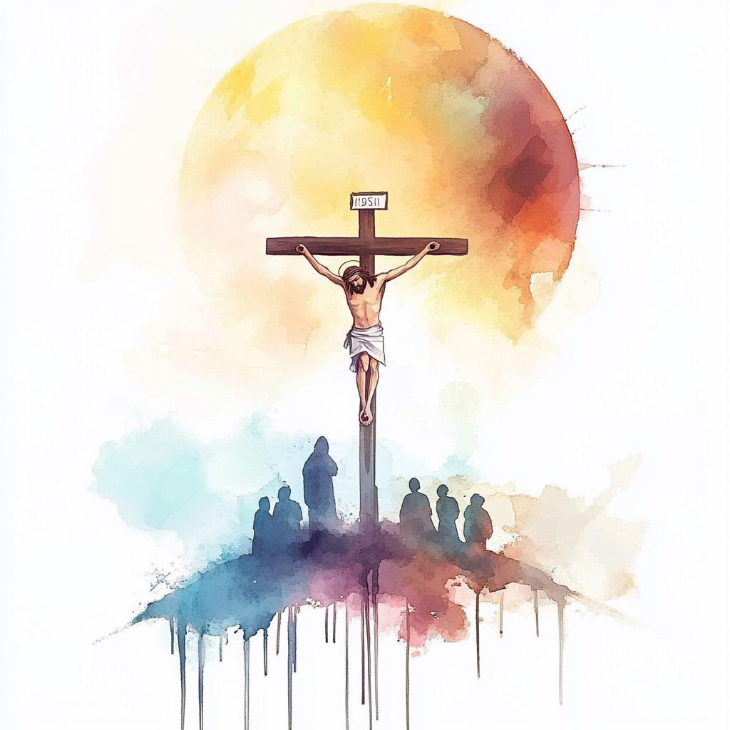 8 Jesus Crucifixion Clipart Golgotha Watercolor Christian Crucifix Art ...