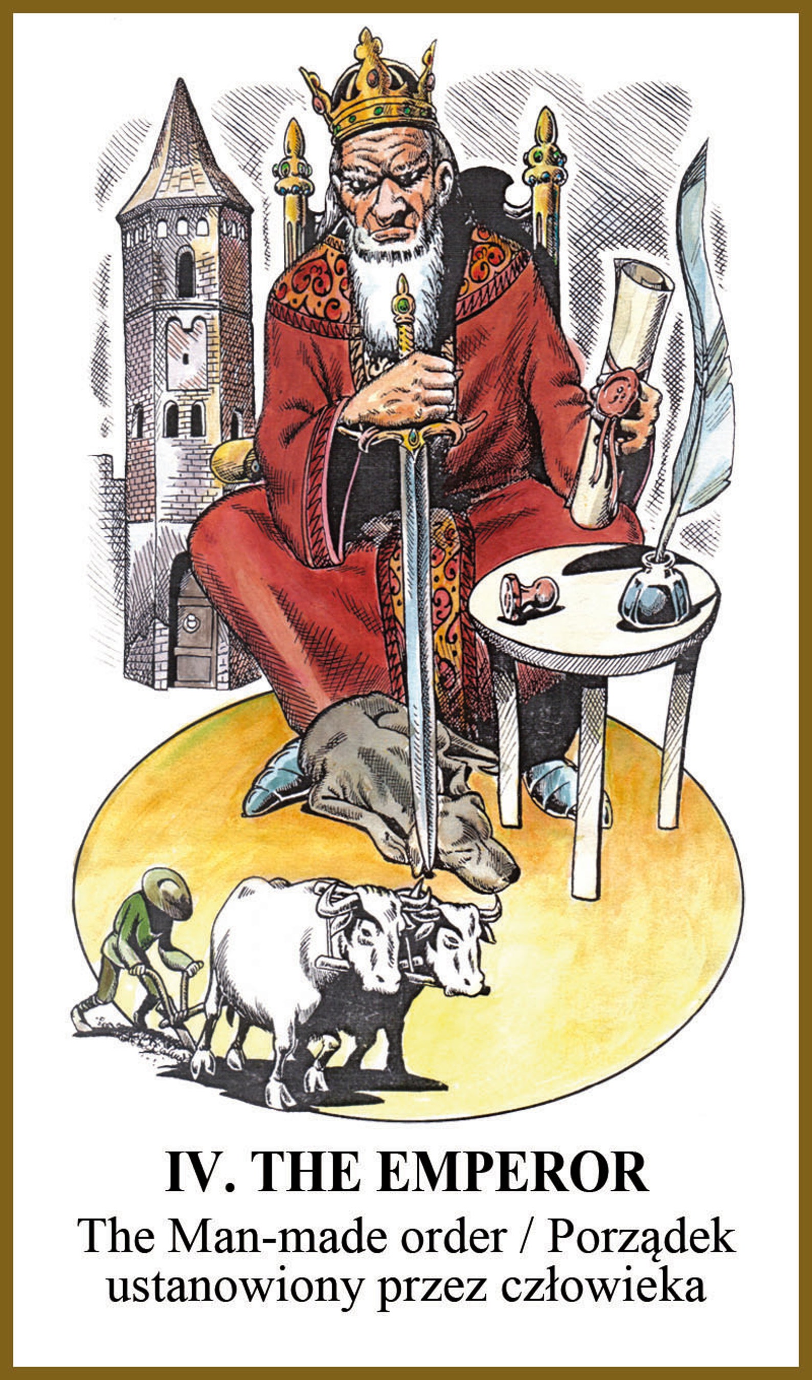 The Empress card from Sovereignty Tarot, showing a regal figure surrounded by nature.