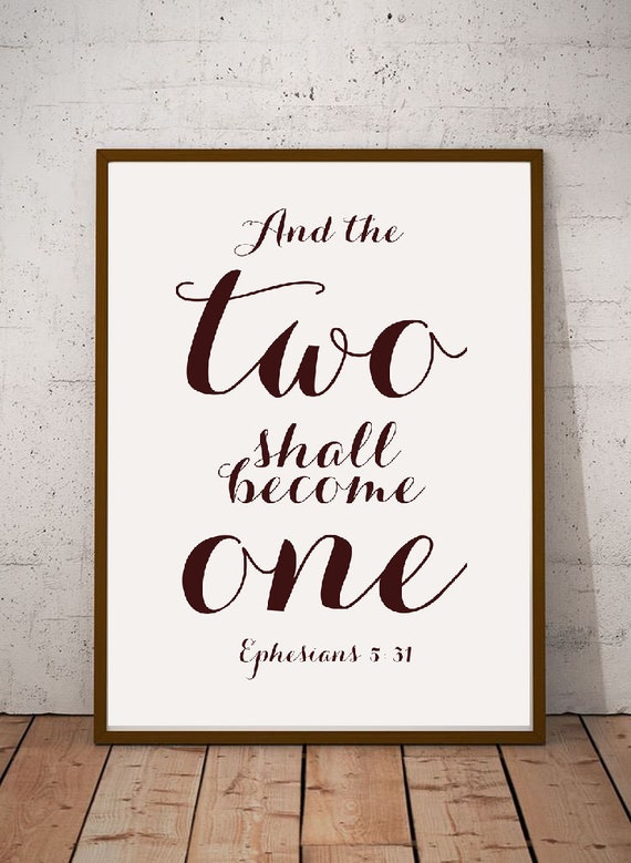 Ephesians 5:31, and the Two Shall Become One Sign Bible