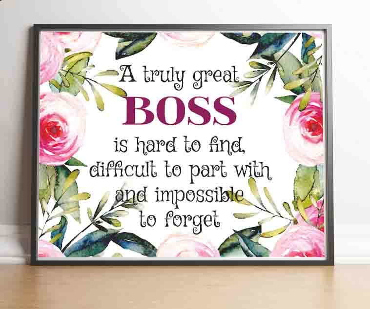 Best Boss Print Boss Thank You Gift A Truly Great Boss Is Etsy UK