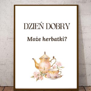 Poland Polish Print, Tea Poster, Modern Kitchen Food Wall Art, Housewarming Gift Polska Kuchnia Printable Hanging Polish Language Home Decor