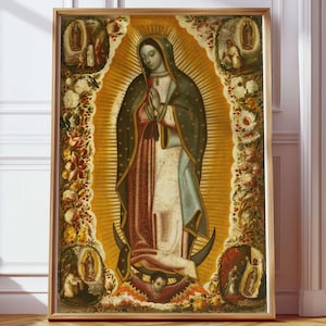 Our Lady of Guadalupe JPG Watercolor Virgin Mary Painting Digital Downloadable, Download Printable, Instant Download, LDS Wall Decor File