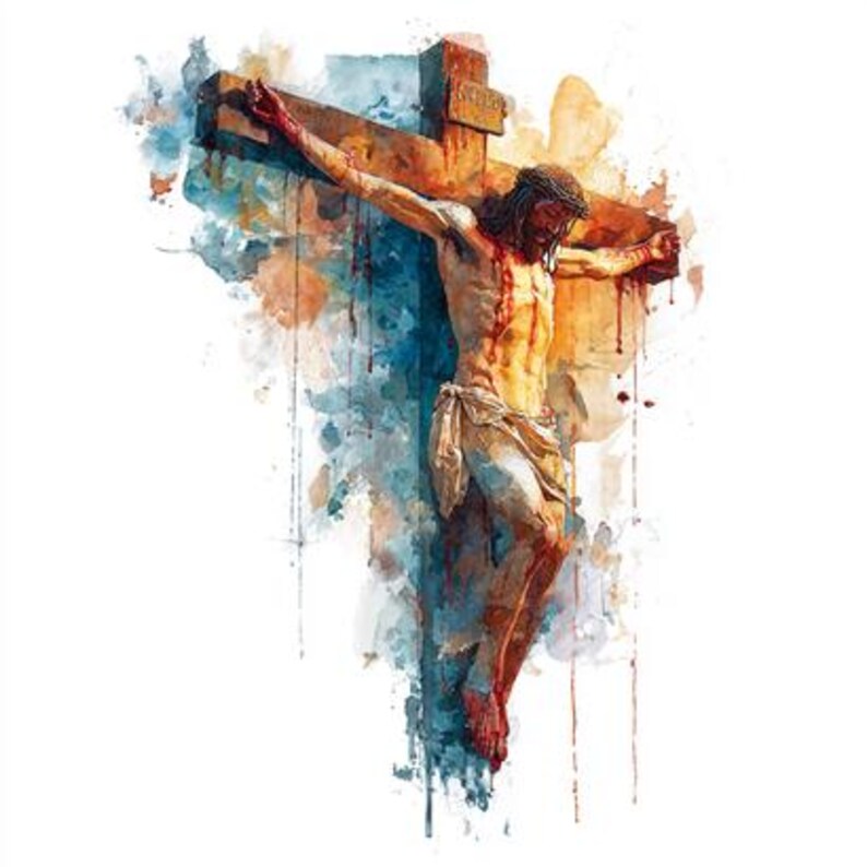 8 Jesus Crucifixion Clipart Watercolor Printable Jesus Clipart High ...
