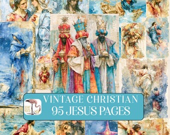 Faith Junk Journal, Christian Journal, Shabby Chic, Faith Journal Pages, Ephemera, Spiritual, Bible Journaling, Prayer, Religious, Printable