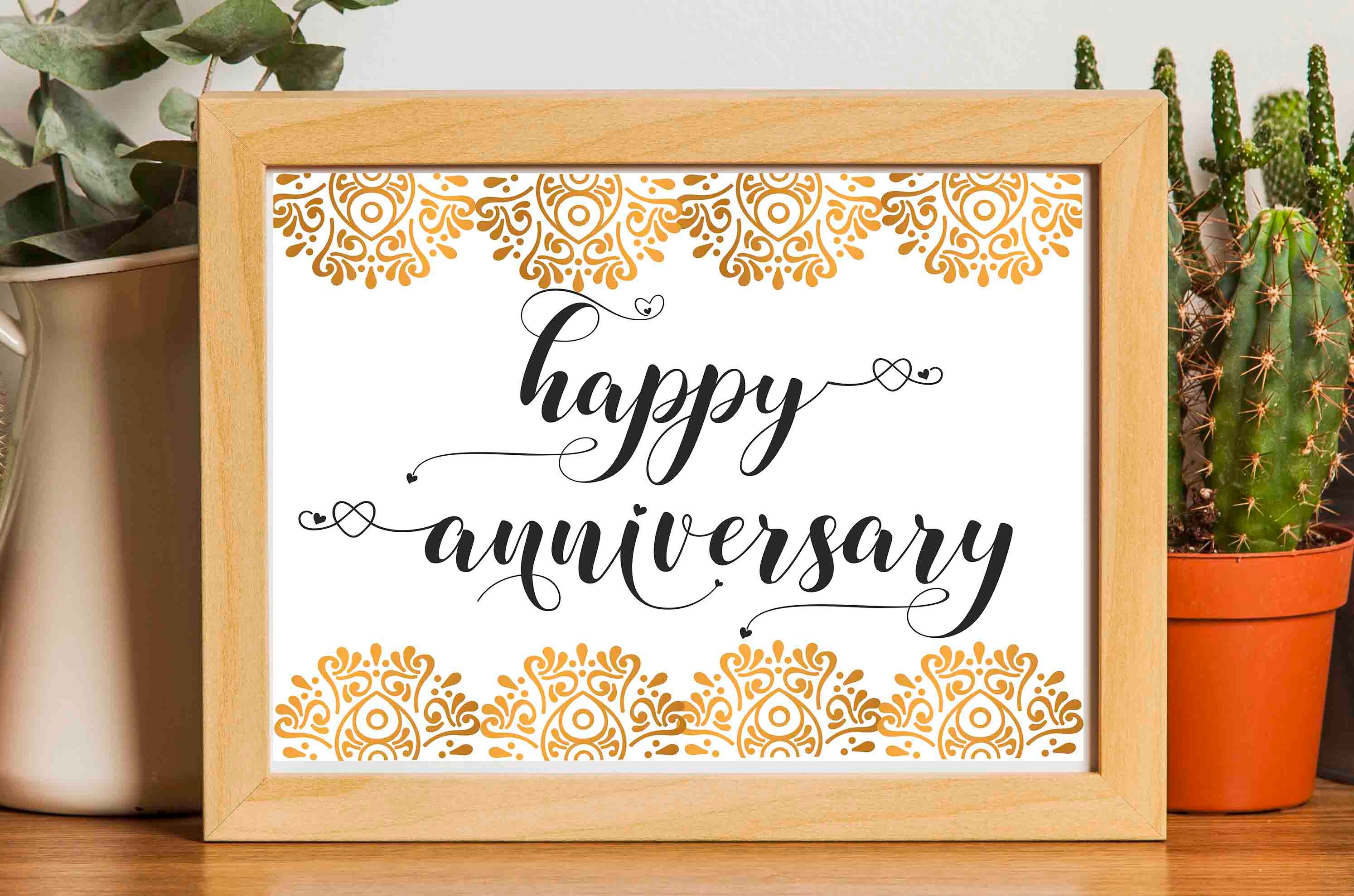 Happy Anniversary Printable Anniversary Black and White - Etsy